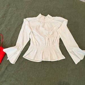 ViaStrozzi white peplum top